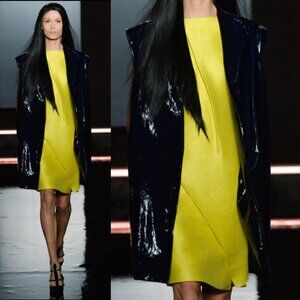 Patent Leather LaPointe Long Vest in Midnight Blue SS 2014 Collection